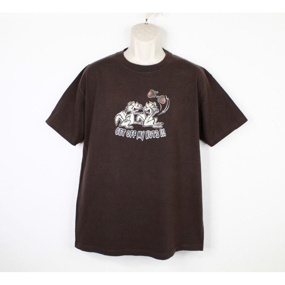 Vintage Anchor Blue Shirt Mens Large Get Off My Nuts Funny 90s Graphic Tee